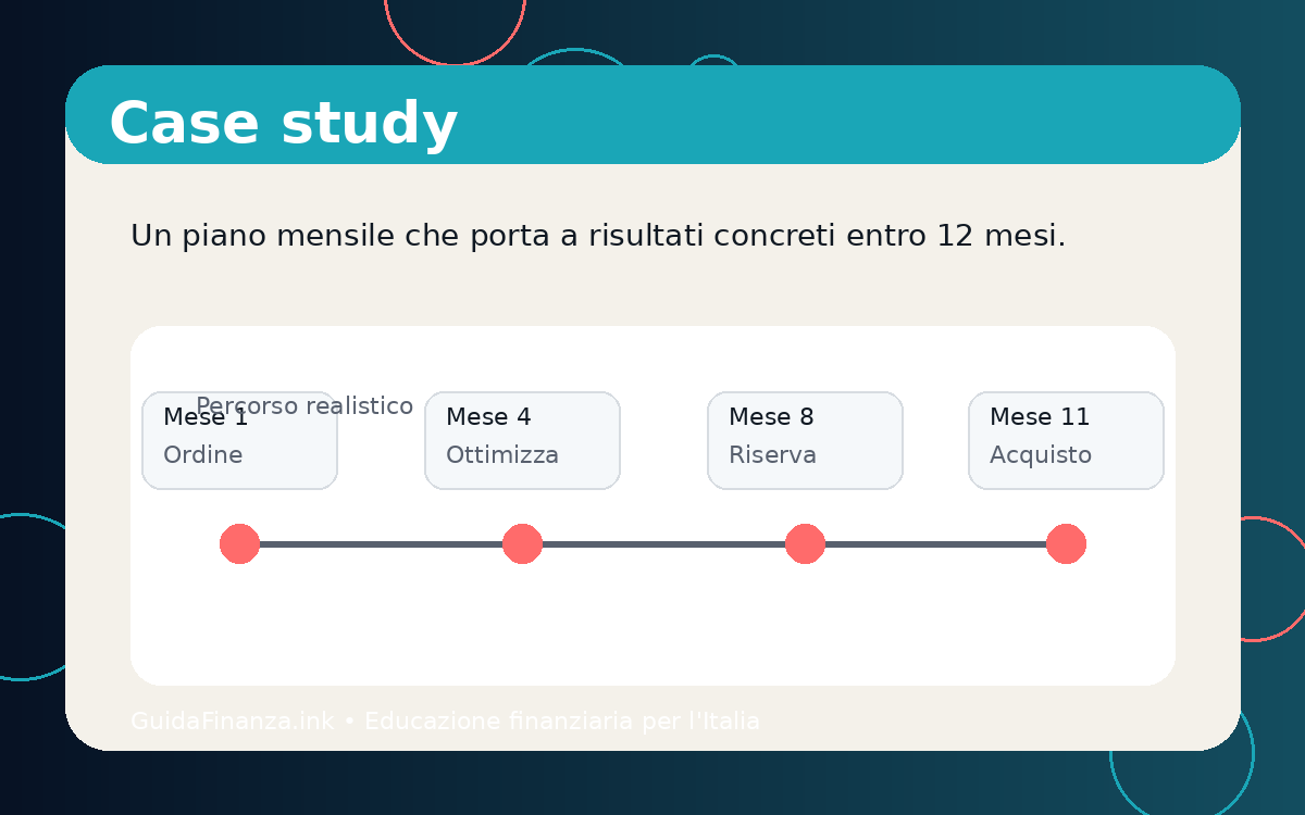 Illustrazione di un percorso in 12 mesi con progresso al 92%